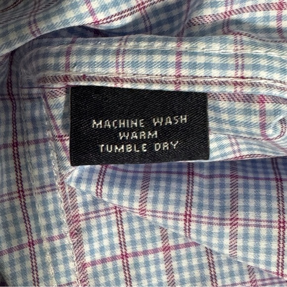 HART SCHAFFNER MARX SHORT SLEEVE DRESS SHIRT XL RED, BLUE AND WHITE - Picture 7 of 12